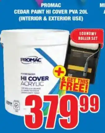 Boxer Build Promac cedar paint hi cover pva offer