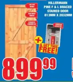 Boxer Build Hillermann pine f & l braced stained door offer