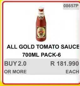 KitKat Cash and Carry ALL GOLD TOMATO SAUCE 700ML PACK-6 offer