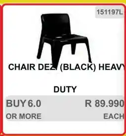 KitKat Cash and Carry CHAIR DEZ (BLACK) HEAVY DUTY offer