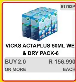 KitKat Cash and Carry VICKS ACTAPLUS 50ML WET & DRY PACK-6 offer