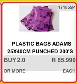 KitKat Cash and Carry PLASTIC BAGS ADAMS 25X40CM PUNCHED 200'S offer