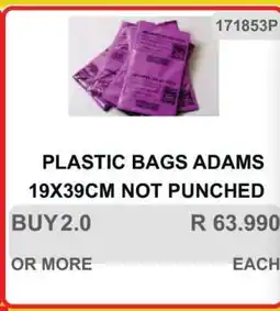 KitKat Cash and Carry PLASTIC BAGS ADAMS 19X39CM NOT PUNCHED offer