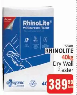 KitKat Cash and Carry RHINOLITE 40kg Dry Wall Plaster offer