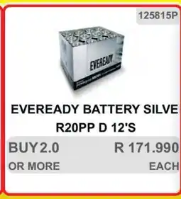 KitKat Cash and Carry EVEREADY BATTERY SILVER R20PP D 12'S offer