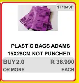 KitKat Cash and Carry PLASTIC BAGS ADAMS 15X28CM NOT PUNCHED offer