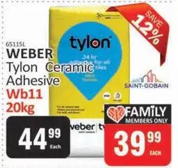 KitKat Cash and Carry WEBER Tylon Ceramic Adhesive Wb11 20kg offer