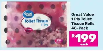Game Great Value 1 Ply Toilet Tissue Rolls 48-Pack offer