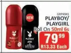 KitKat Cash and Carry PLAYBOY/PLAYGIRL Roll On 50ml 6s offer