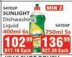 KitKat Cash and Carry SUNLIGHT Dishwashing Liquid 400ml 6s offer