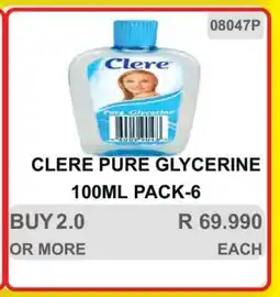 KitKat Cash and Carry CLERE PURE GLYCERINE 100ML PACK-6 offer