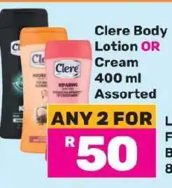 Game Clere Body Lotion OR Cream offer
