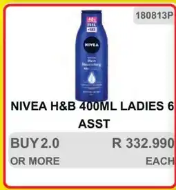 KitKat Cash and Carry NIVEA H&B 400ML LADIES 6 ASST offer