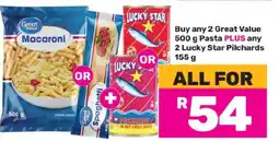 Game Great Value Pasta & Lucky Star Pilchards Combo offer