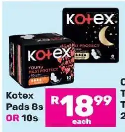 Game Kotex Pads 8s or 10s offer
