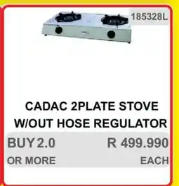 KitKat Cash and Carry CADAC 2PLATE STOVE W/OUT HOSE REGULATOR offer
