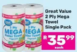Game Great Value 2 Ply Mega Towel Single Pack offer