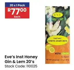 Africa Cash and Carry Eve's Inst Honey Gin & Lem offer