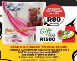 1UP Twinsoft toilet paper 2ply offer