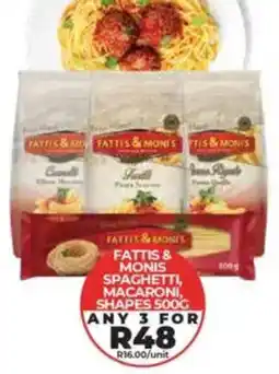 1UP Fattis & monis spaghettl macaroni, shapes offer