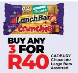Elite Cash & Carry CADBURY Chocolate Large Bars Assorted offer