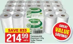 Elite Cash & Carry TWINSAVER Premium 1 Ply Toilet Tissue offer