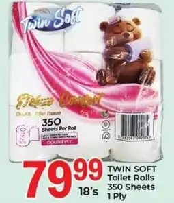 Elite Cash & Carry TWIN SOFT Toilet Rolls 350 Sheets 1 Ply offer