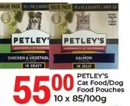 Elite Cash & Carry PETLEY'S Cat Food/ Dog Food Pouches offer