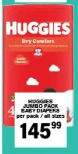 Giant Hyper Huggies jumbo pack baby diapers offer