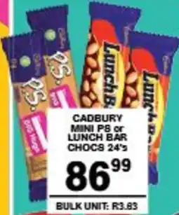 Giant Hyper Cadbury mini ps or lunch bar chocs offer