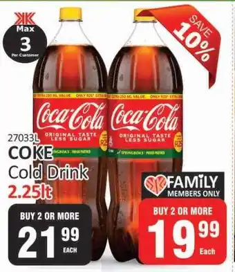 KitKat Cash and Carry Coke Cold Drink 2.25lt offer
