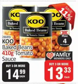 KitKat Cash and Carry KOO Baked Beans 410g Tomato Sauce offer