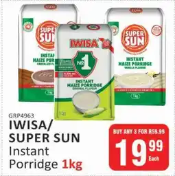 KitKat Cash and Carry IWISA/SUPER SUN Instant Porridge 1kg offer