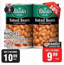 KitKat Cash and Carry RHODES Baked Beans 410g Tomato Sauce offer