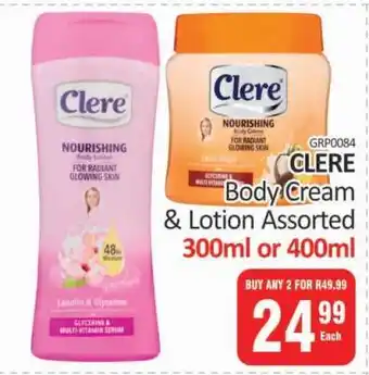 KitKat Cash and Carry Clere Body Cream & Lotion Assorted offer