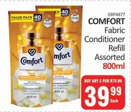 KitKat Cash and Carry COMFORT Fabric Conditioner Refill Assorted 800ml offer