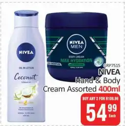 KitKat Cash and Carry NIVEA Hand & Body Cream Assorted 400ml offer