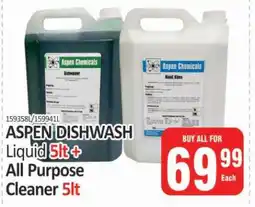 KitKat Cash and Carry ASPEN DISHWASH Liquid 5lt + All Purpose Cleaner 5lt offer
