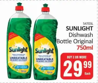KitKat Cash and Carry SUNLIGHT Dishwash Bottle Original 750ml offer