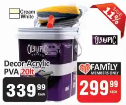 KitKat Cash and Carry Olympic Paints Decor Acrylic PVA 20lt offer