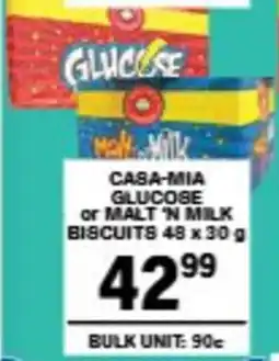 Giant Hyper Casa-mia glucose or malt 'n milk biscuits offer