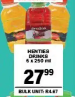 Giant Hyper Henties drinks offer