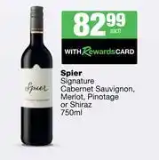Spar Tops Spier Signature Cabernet Sauvignon, Merlot, Pinotage Or Shiraz-750ml Each offer