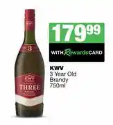 Spar Tops KWV 3 Year Old Brandy-750ml offer