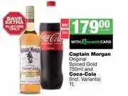 Spar Tops Captain Morgan Original Spiced Gold 750ml & Coca Cola 1L-Both For offer