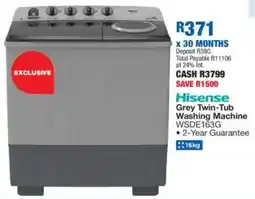 OK Furniture Hisense Grey Twin-Tub Washing Machine offer