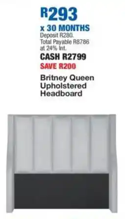 OK Furniture Britney Queen Upholstered Headboard offer