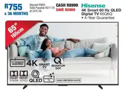 OK Furniture Hisense 4K Smart 60 Hz QLED Digital TV offer
