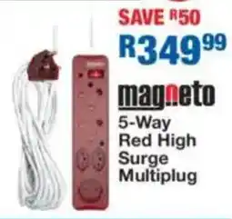 OK Furniture Magneto 5-Way Red High Surge Multiplug offer