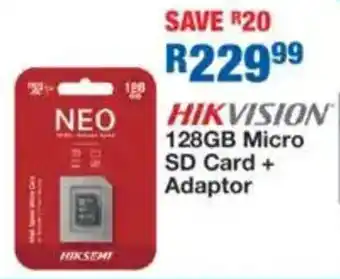 OK Furniture Hikvision 128GB Micro SD Card + Adaptor offer